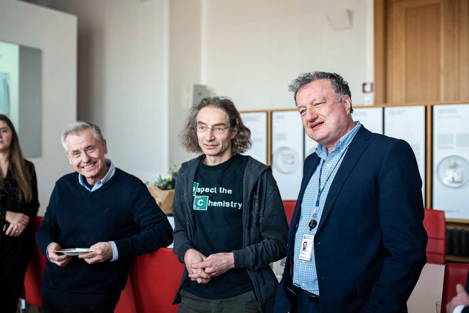 From the left: Martin Fusek, Pavel Jungwirth, Jan Konvalinka (Photo: Tomáš Belloň / IOCB Prague)