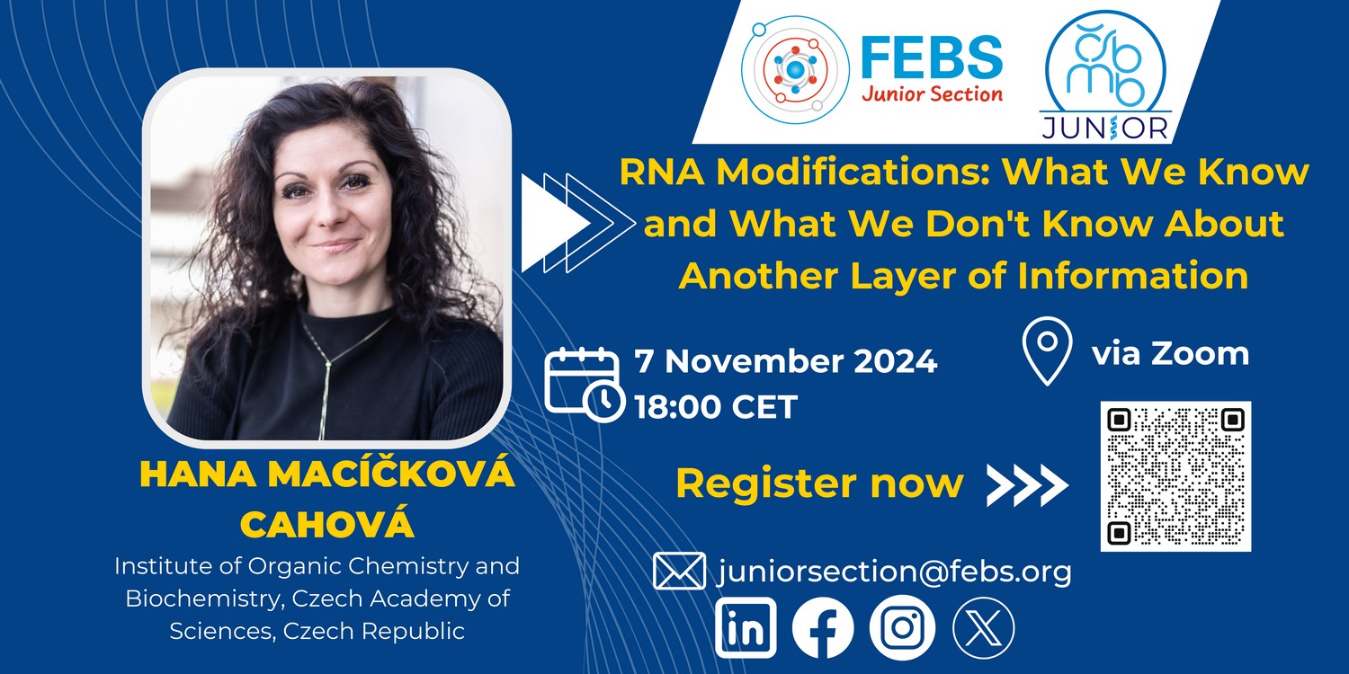 Online lecture: Hana Cahová – RNA modifications: What we know and what we don't know about another layer of information