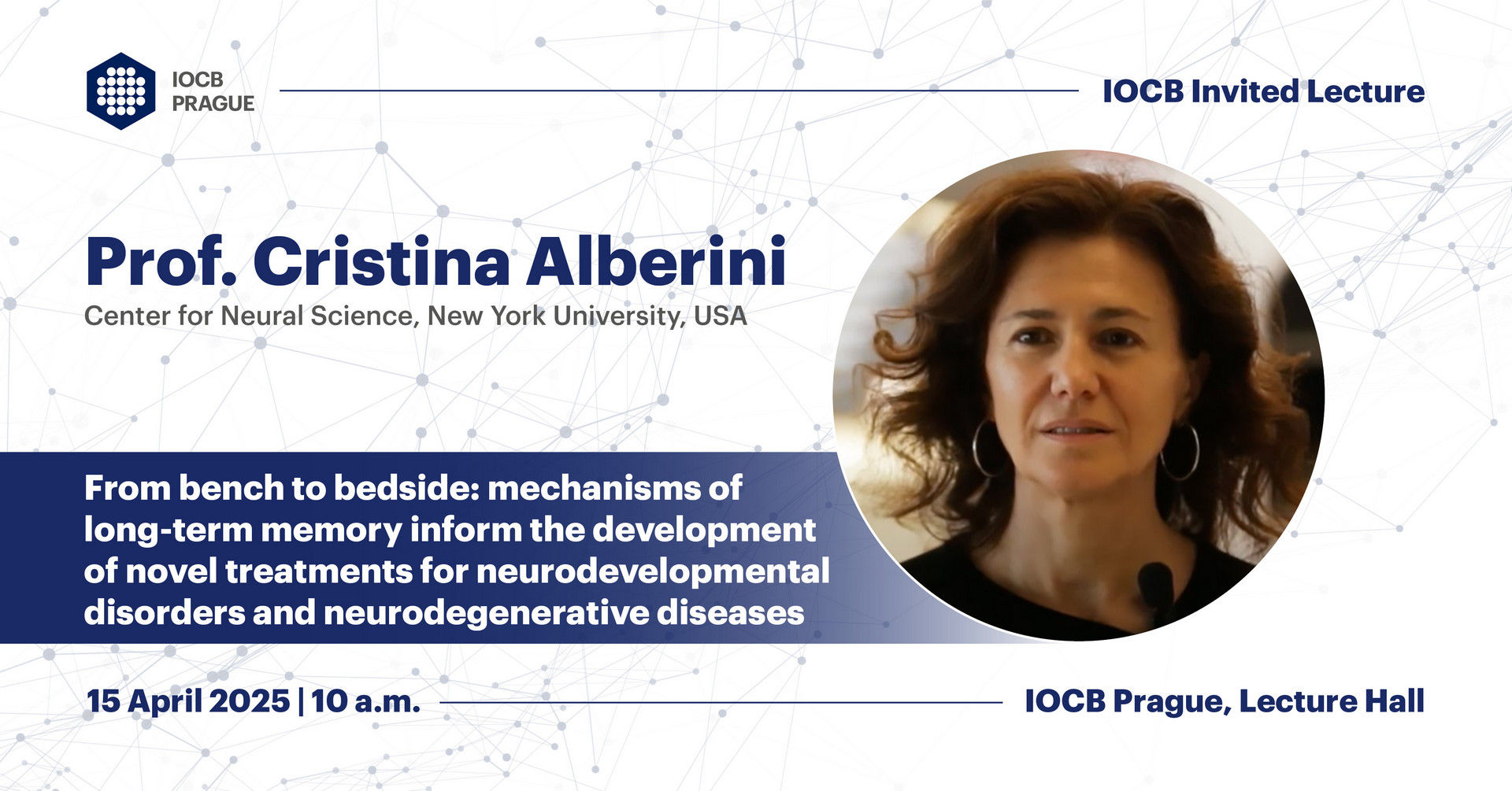 Invited Lecture – Cristina Alberini